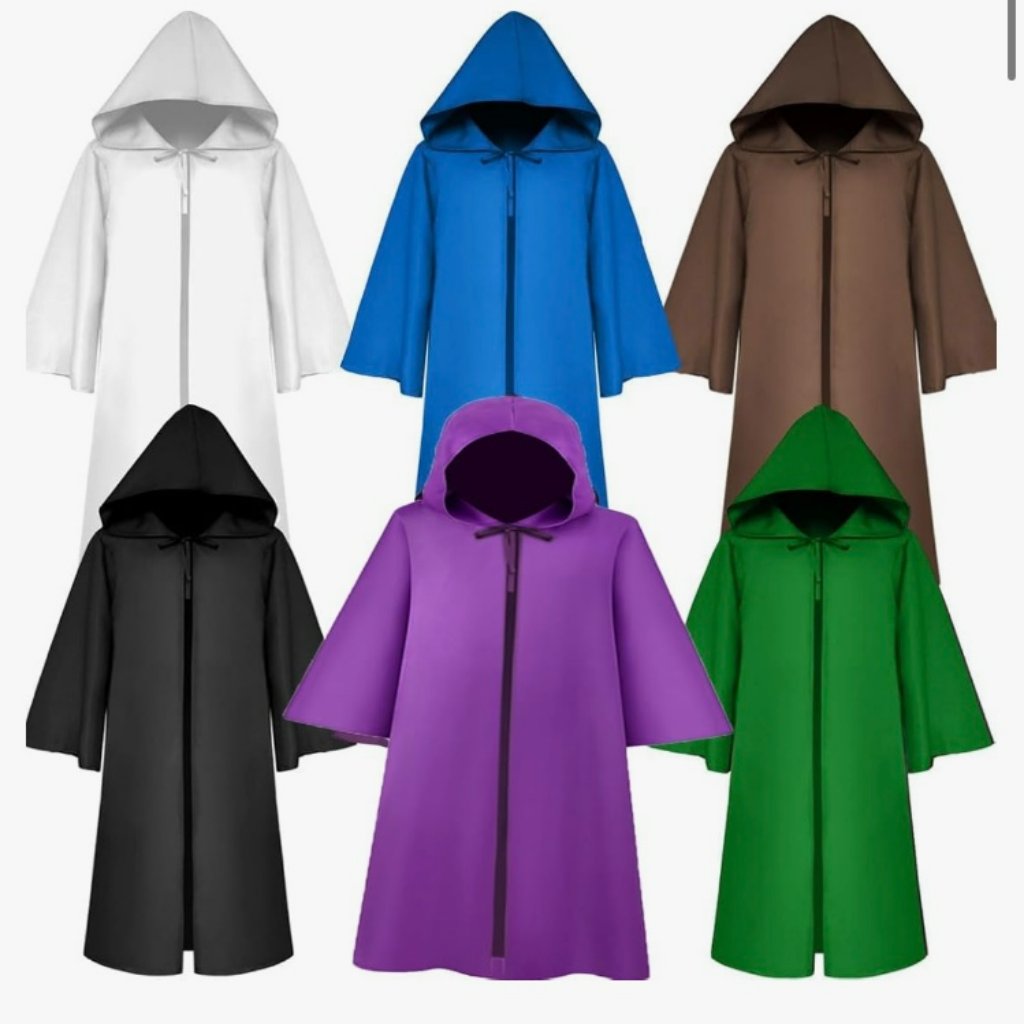 Full Length Renaissance Hooded Robe Halloween Costumes Purple 3xl